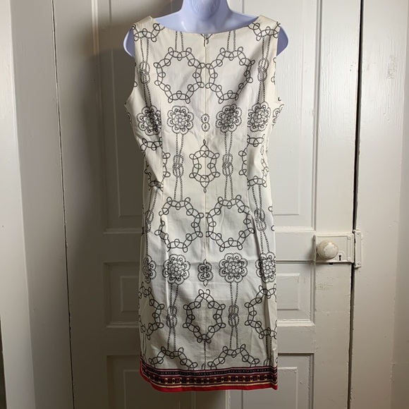 London Times White and Black Chain Link Dress Size 10 - Picture 6 of 9